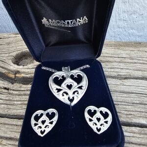 Montana Silversmiths Silver Heart Jewelry Set